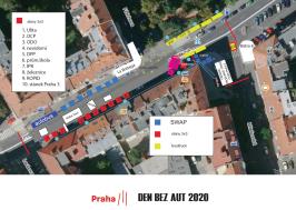 Akce hl. m. Prahy ke Dni bez aut 2020, orientační plánek s vyznačením stánku OCP MHMP