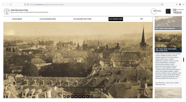 Z aplikace Historické centrum Prahy ― Atlas pohledů a vedut