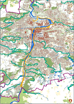 trasa podél vltavy - orientační mapka (ke zvětšení)