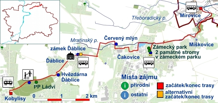 trasa č.27 - podél Mratínnského potoka, orientační mapa (709pxl)