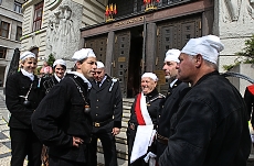 Setkání primátora Bém s nejstarším pražským kominíkem