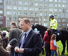 První náměstek primátora Rudolf Blažek pokřtil nové koně MP.
